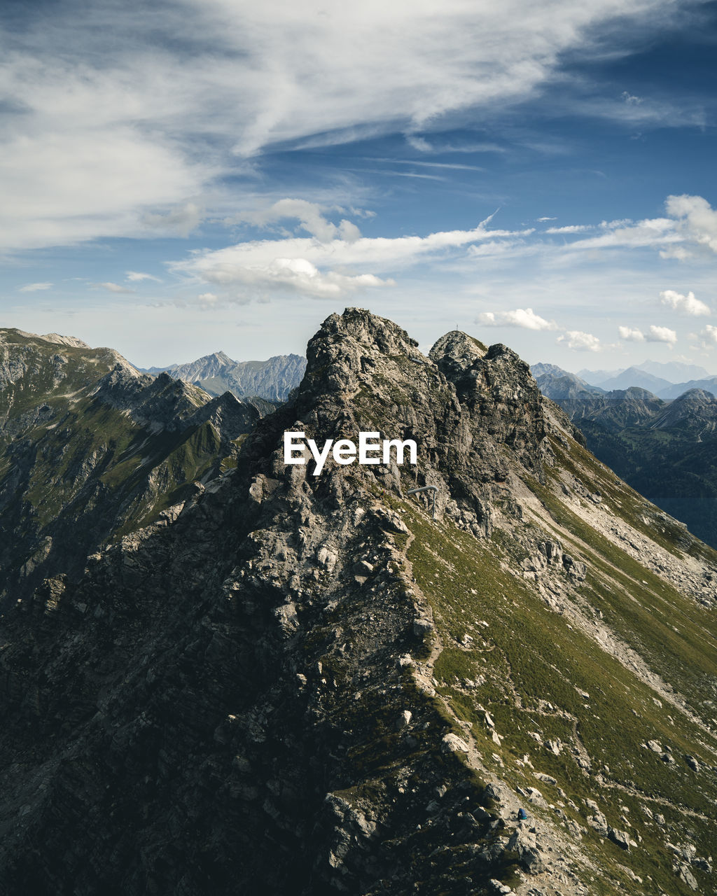 Scenic view of mountain range against sky