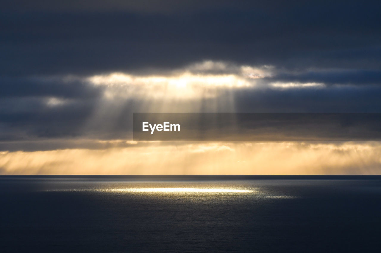 SCENIC VIEW OF SEASCAPE AGAINST CLOUDY SKY