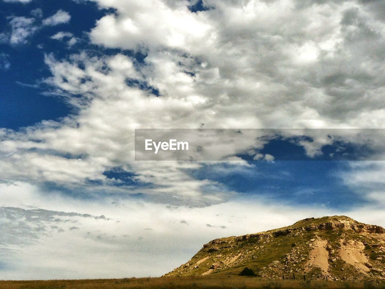 Scenic view of mountains against cloudy sky