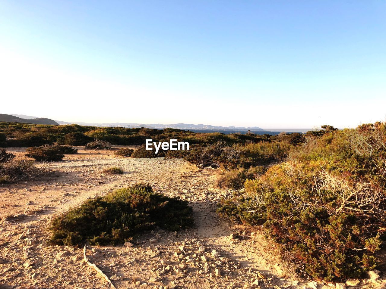 SCENIC VIEW OF LAND AGAINST CLEAR BLUE SKY