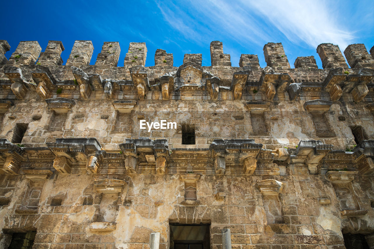 Roman amphitheater of aspendos ancient city near antalya, turkey. an antique ruined city