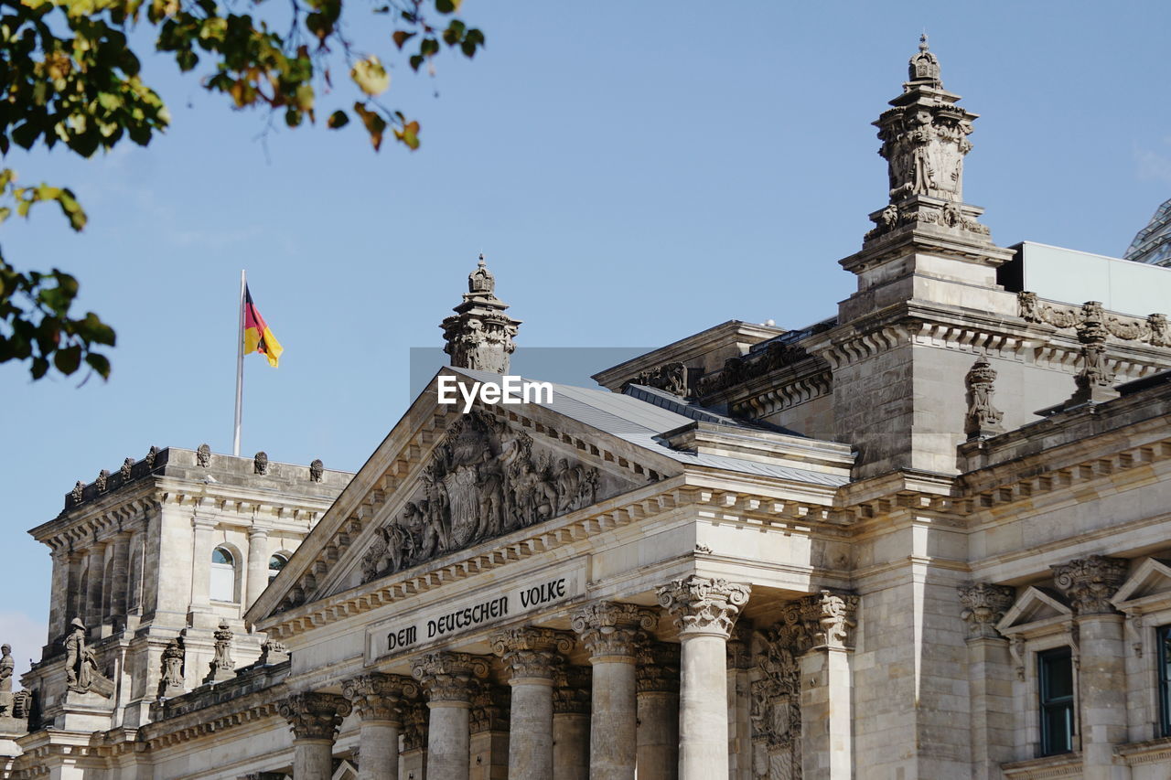 Low angle view of historical building against sky