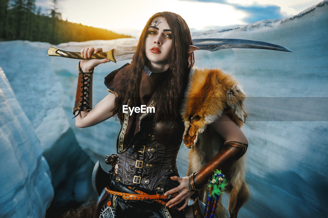 Fantasy elf-woman cosplay