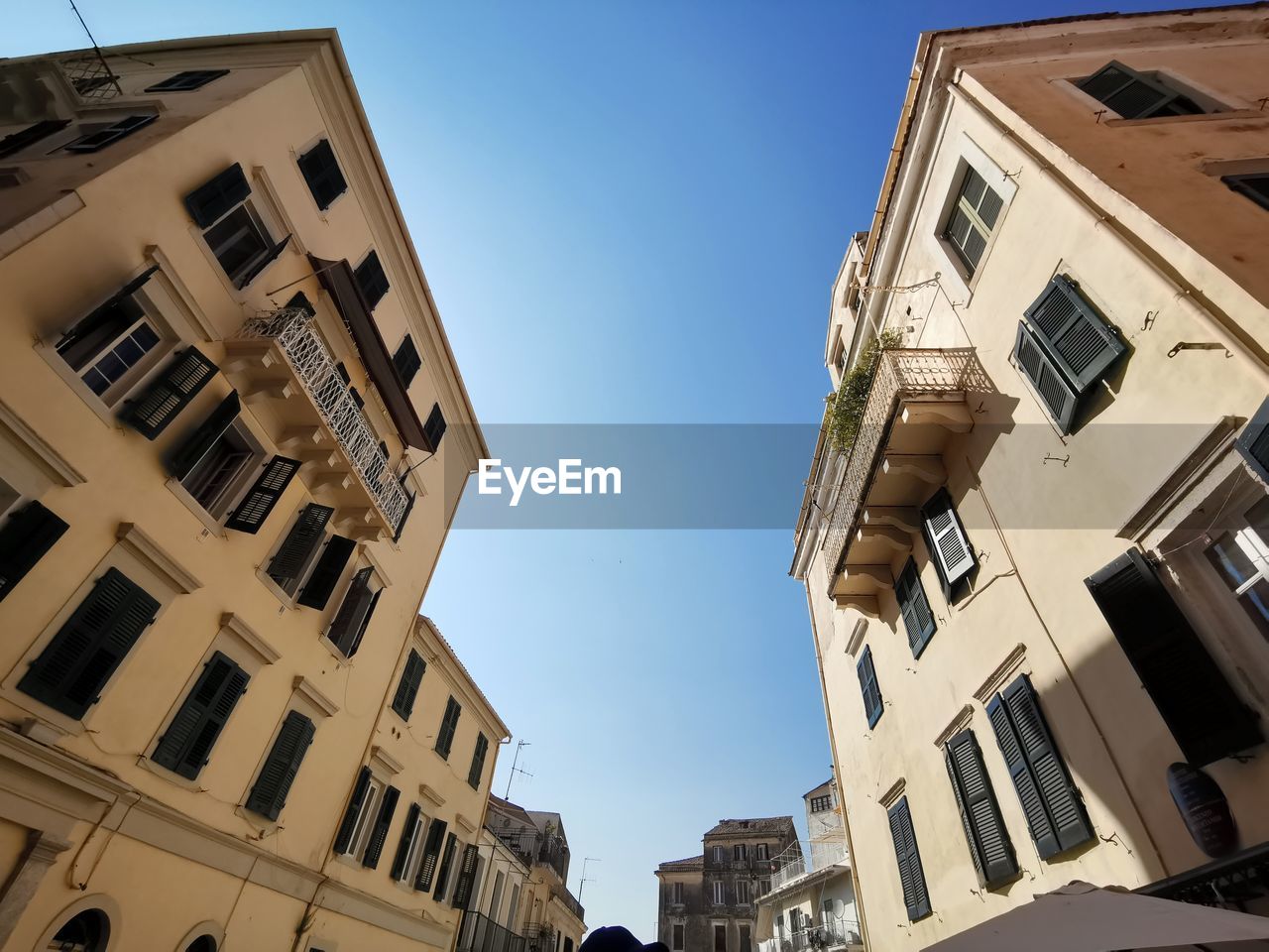 low angle view of building against clear sky