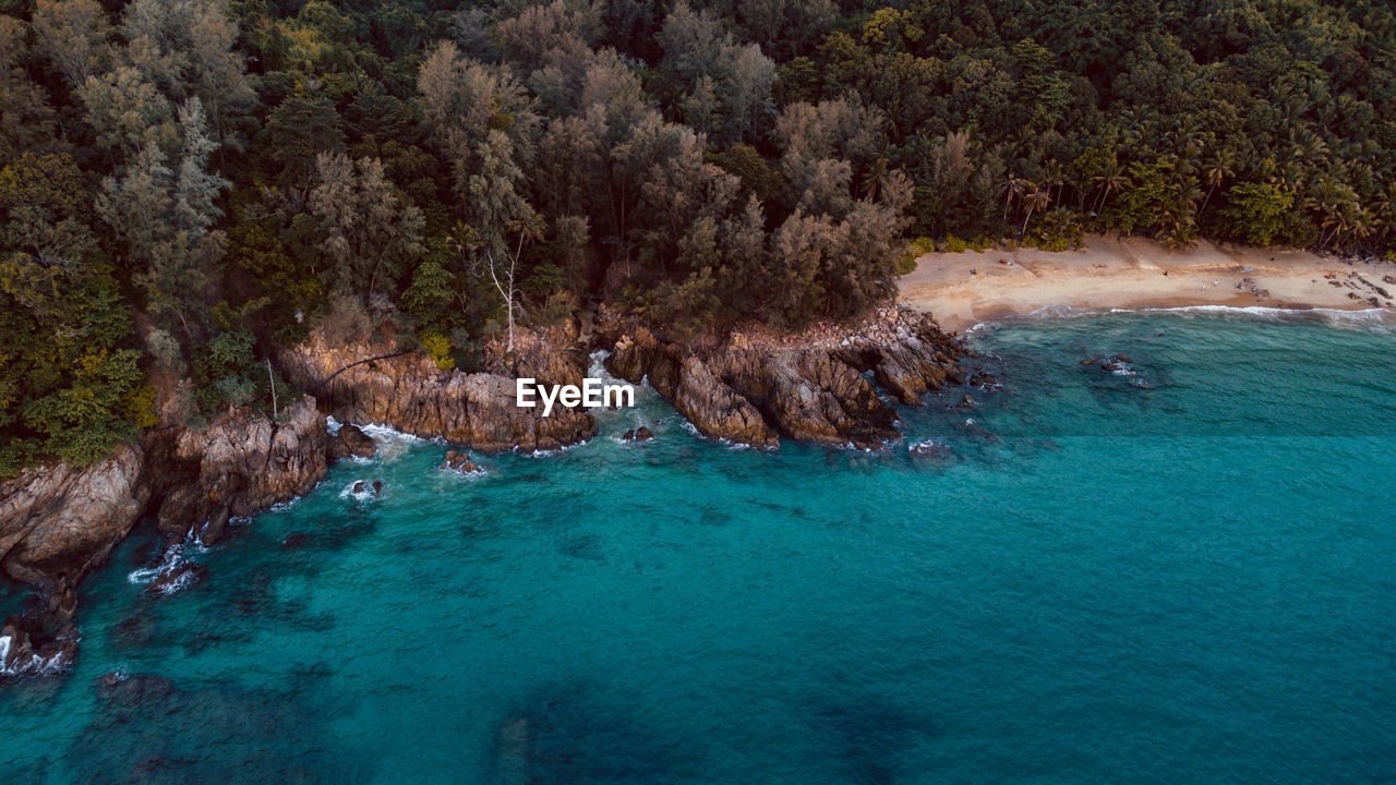 Aerial view of the beach