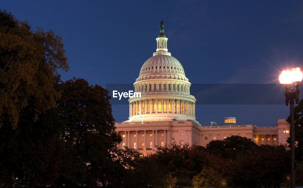 Low angle view of state capitol building against sky