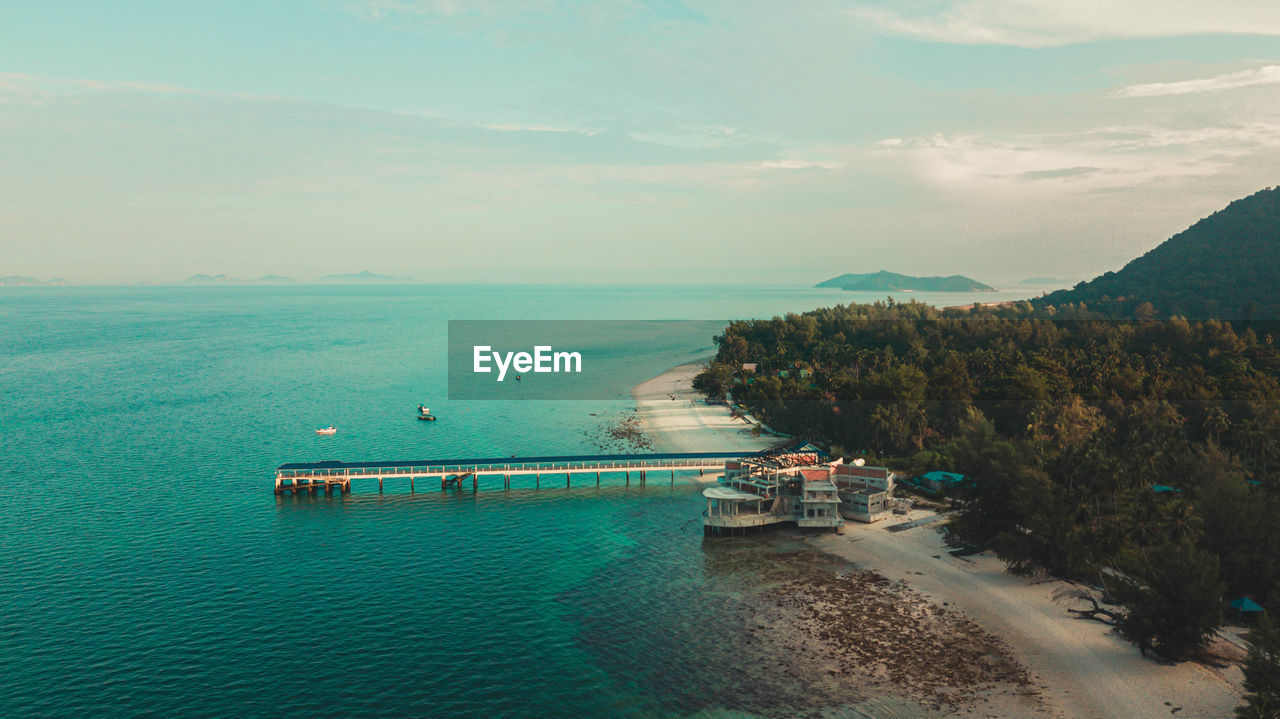 high angle view of sea against sky