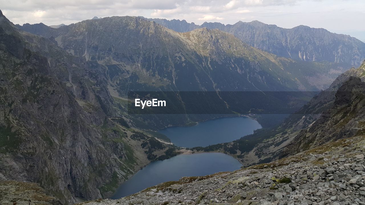 Scenic view of lake and mountains