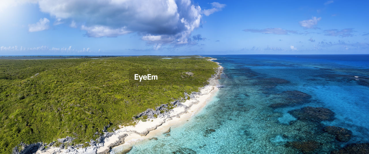 high angle view of sea against sky