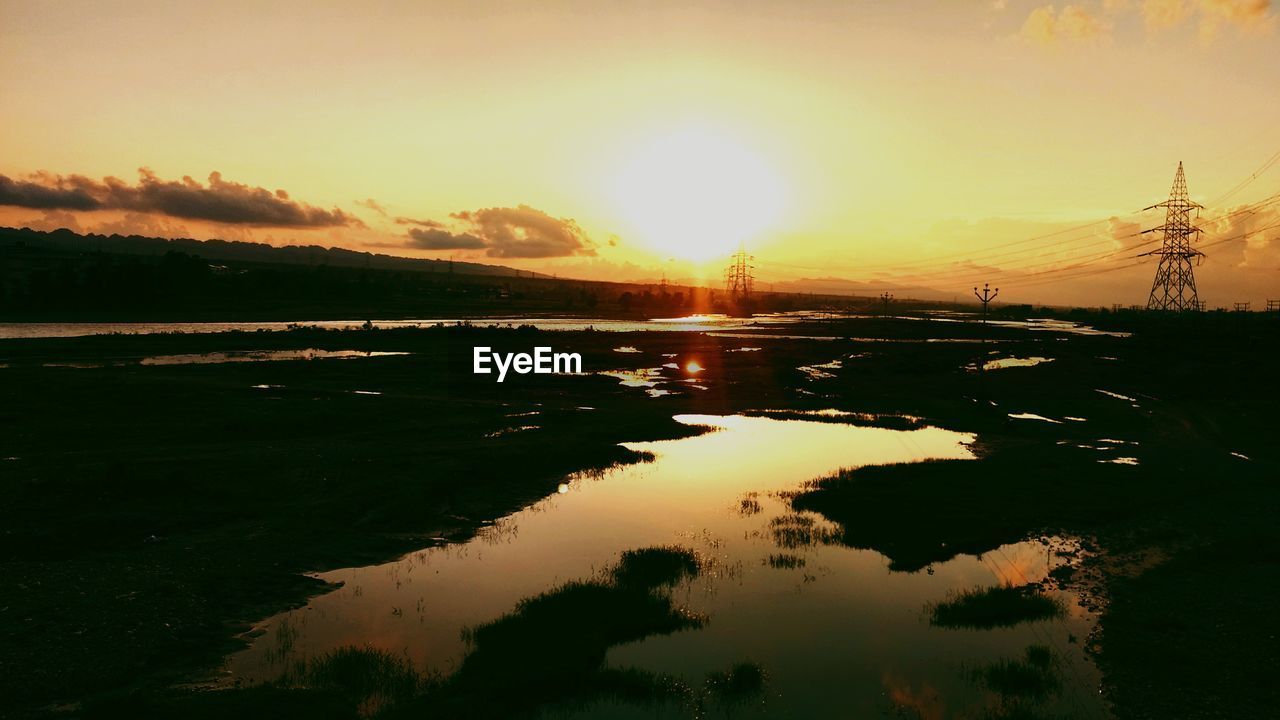 SCENIC VIEW OF LAKE DURING SUNSET