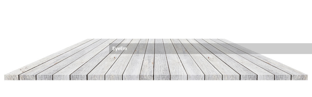Wooden planks against white background