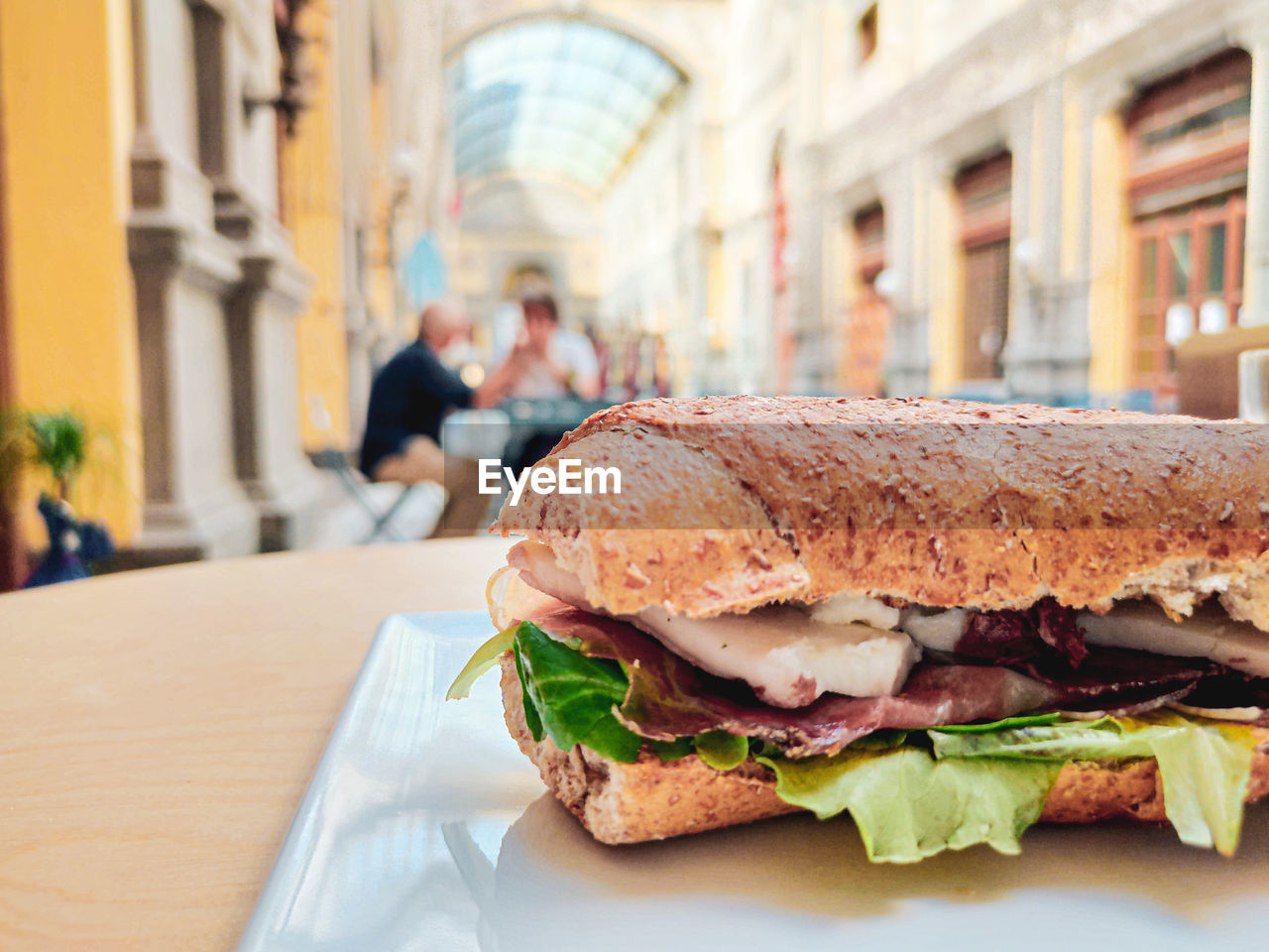Close-up of food served on table in restaurant