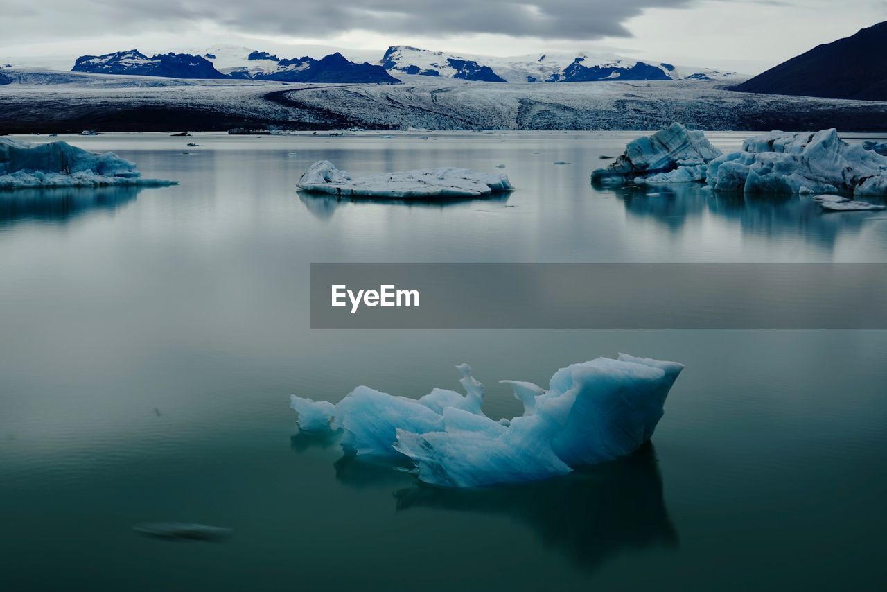 Scenic view of frozen lake