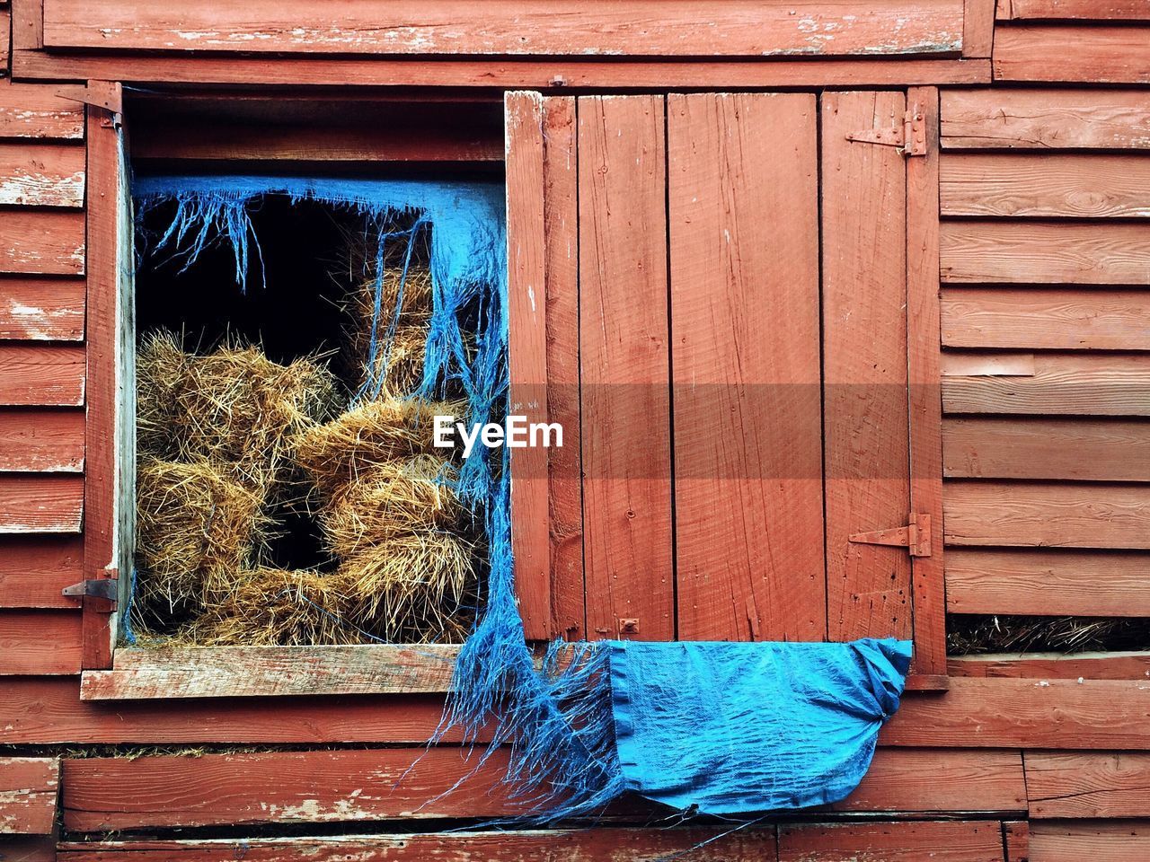 Hay bales in barn