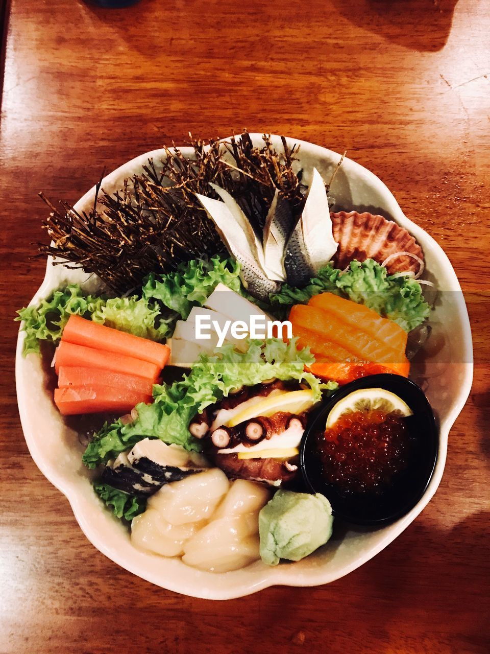 HIGH ANGLE VIEW OF MEAL SERVED ON TABLE