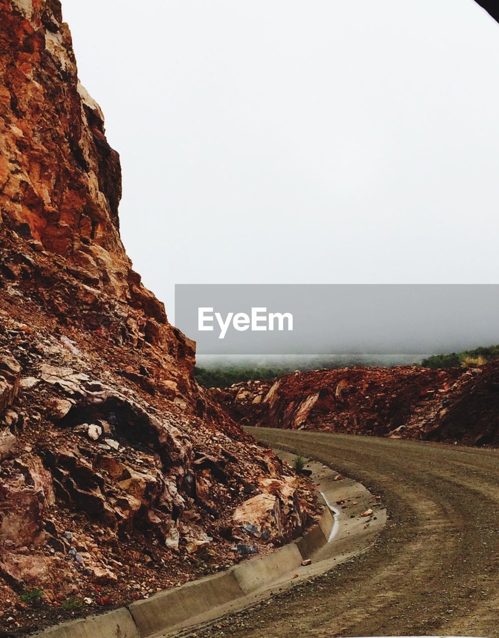 Scenic view of mountain against clear sky