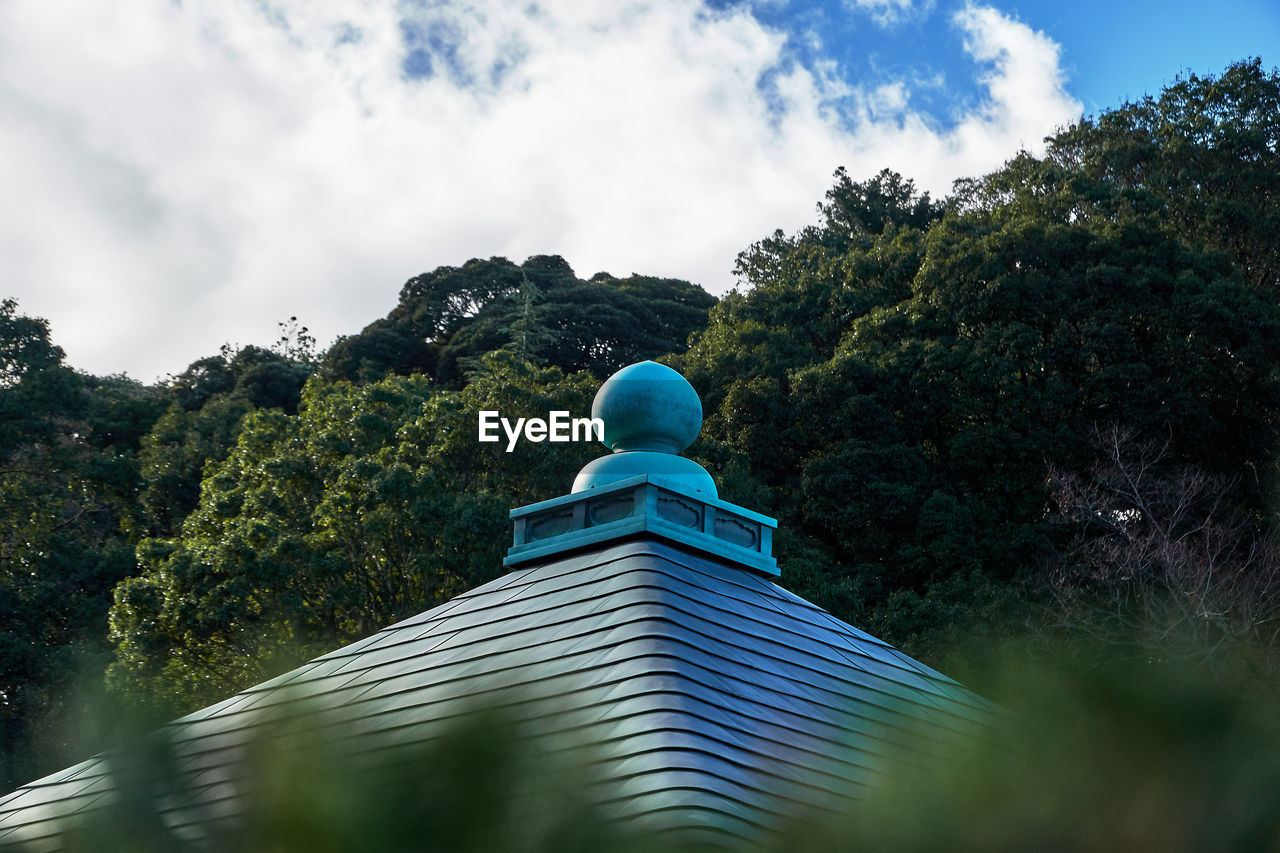 Japanese temple roof view