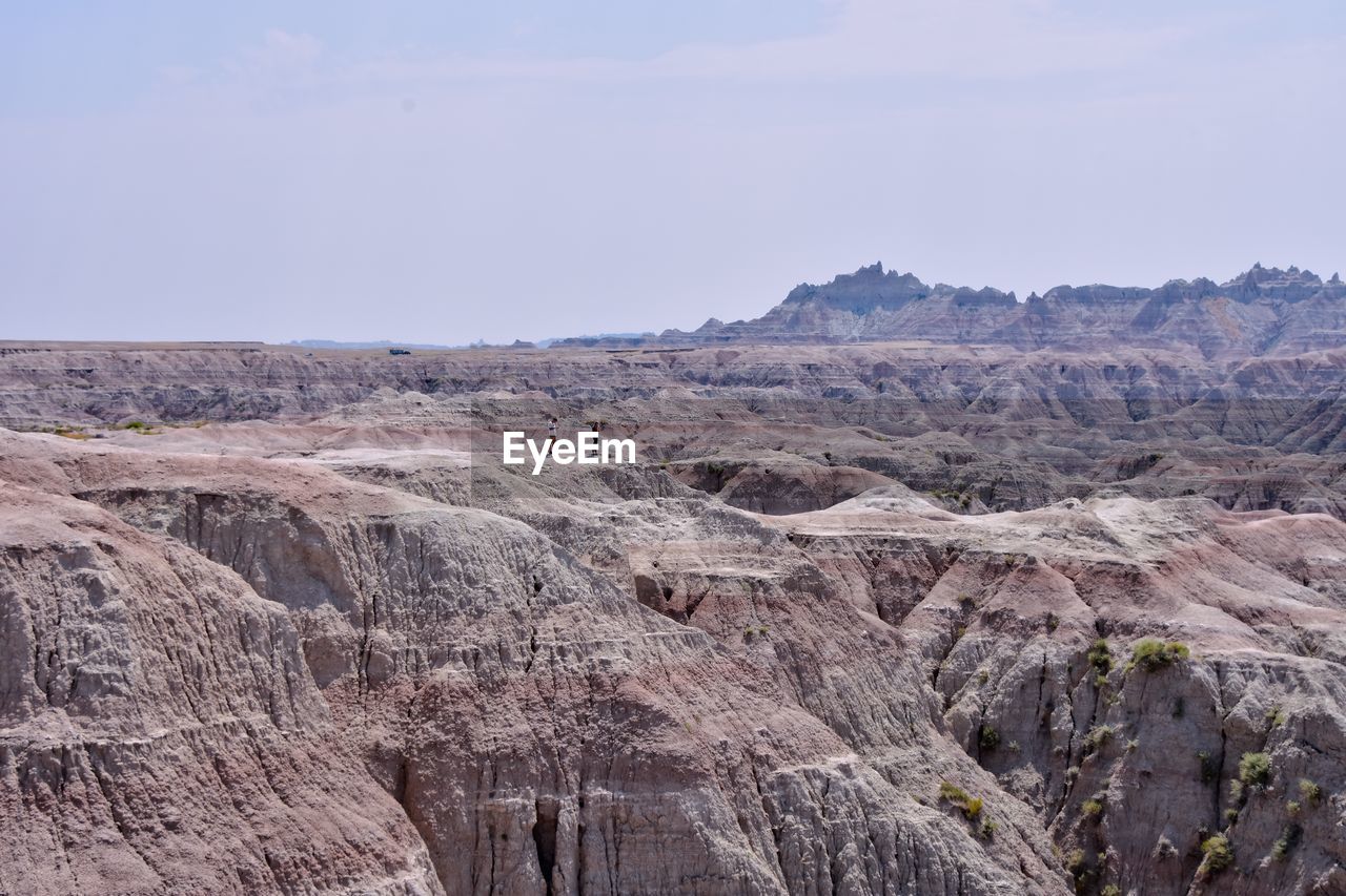 Scenic view of desert against clear sky