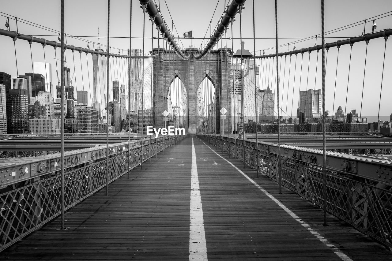 Suspension bridge against sky