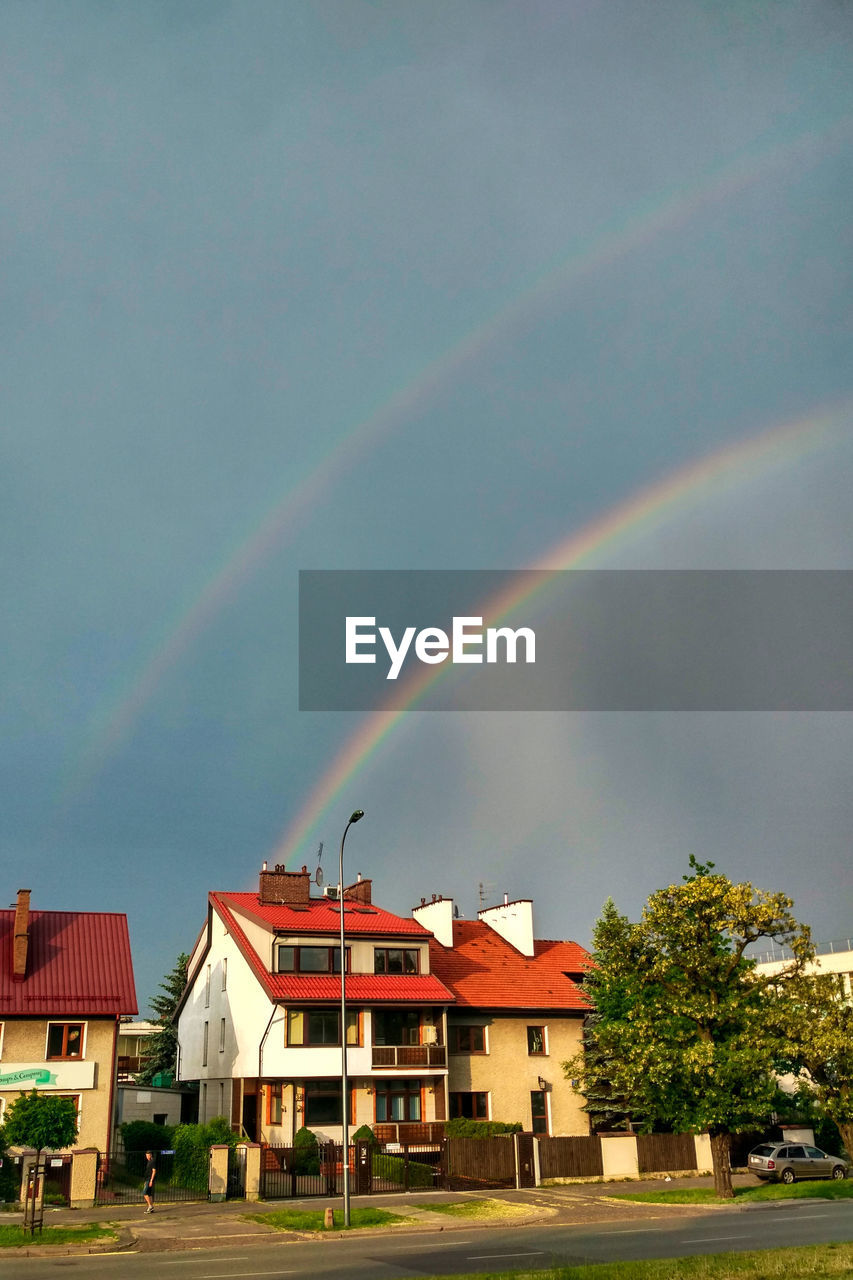 VIEW OF RAINBOW OVER ROAD