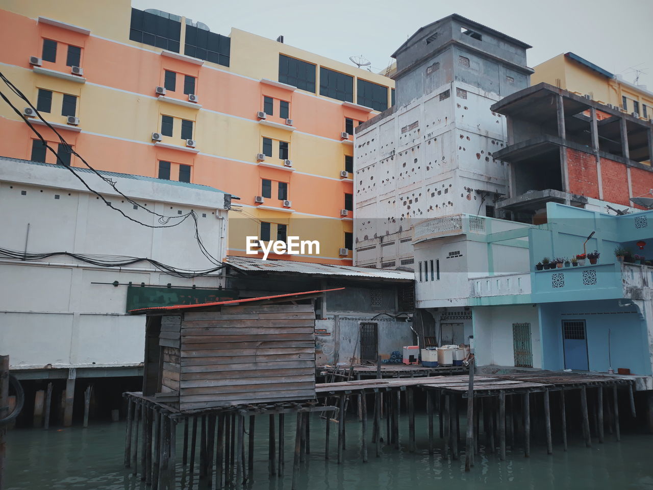 Low angle view of buildings against sky