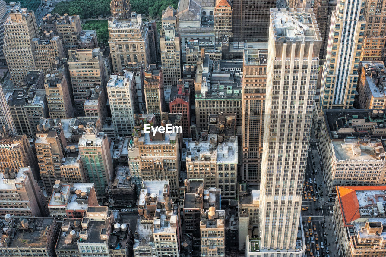 HIGH ANGLE VIEW OF MODERN CITY BUILDINGS