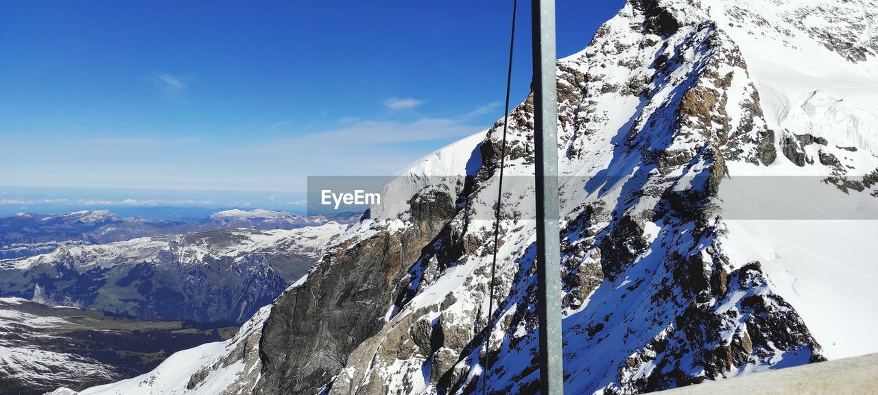PANORAMIC SHOT OF SNOWCAPPED MOUNTAINS AGAINST SKY