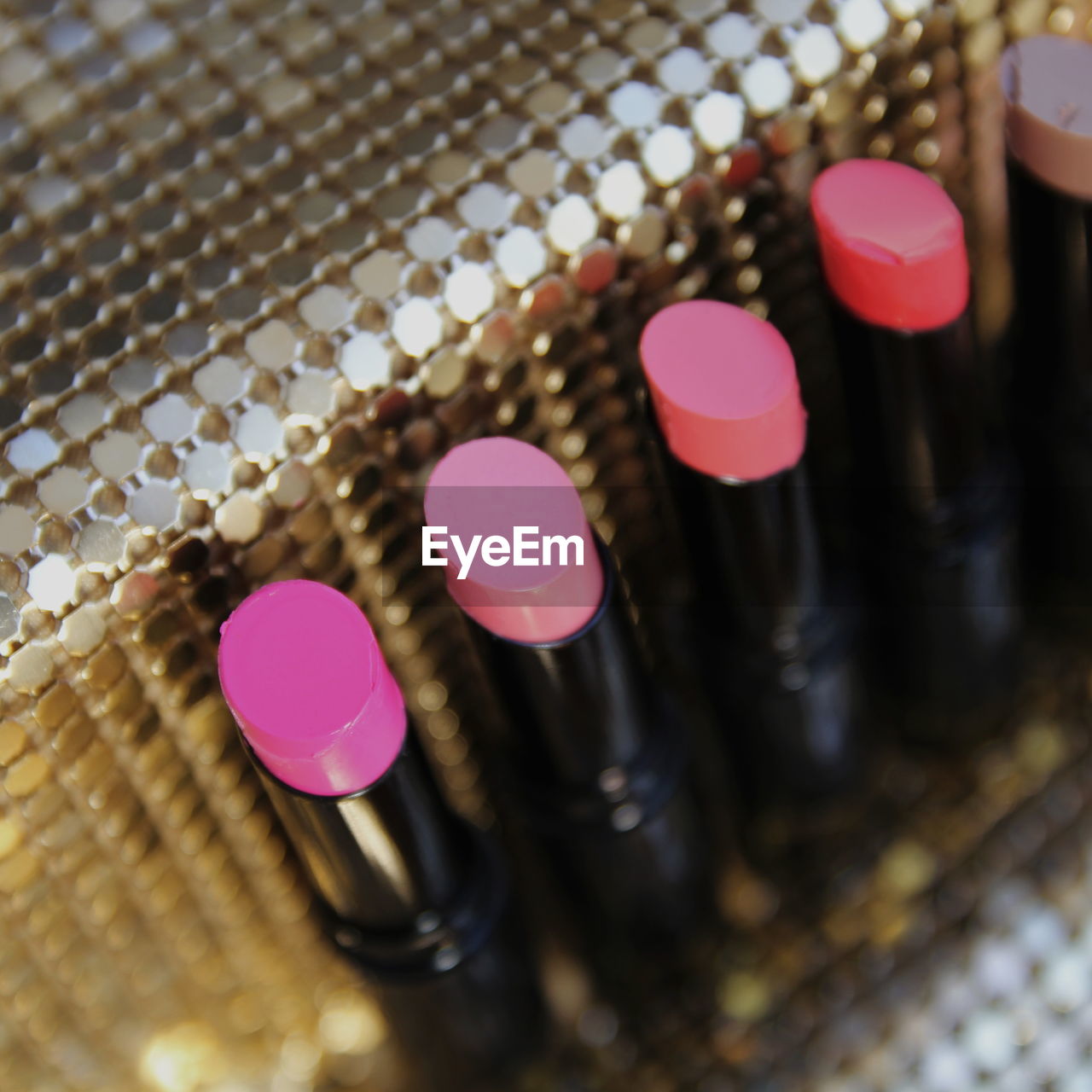 Close-up of colorful lipsticks