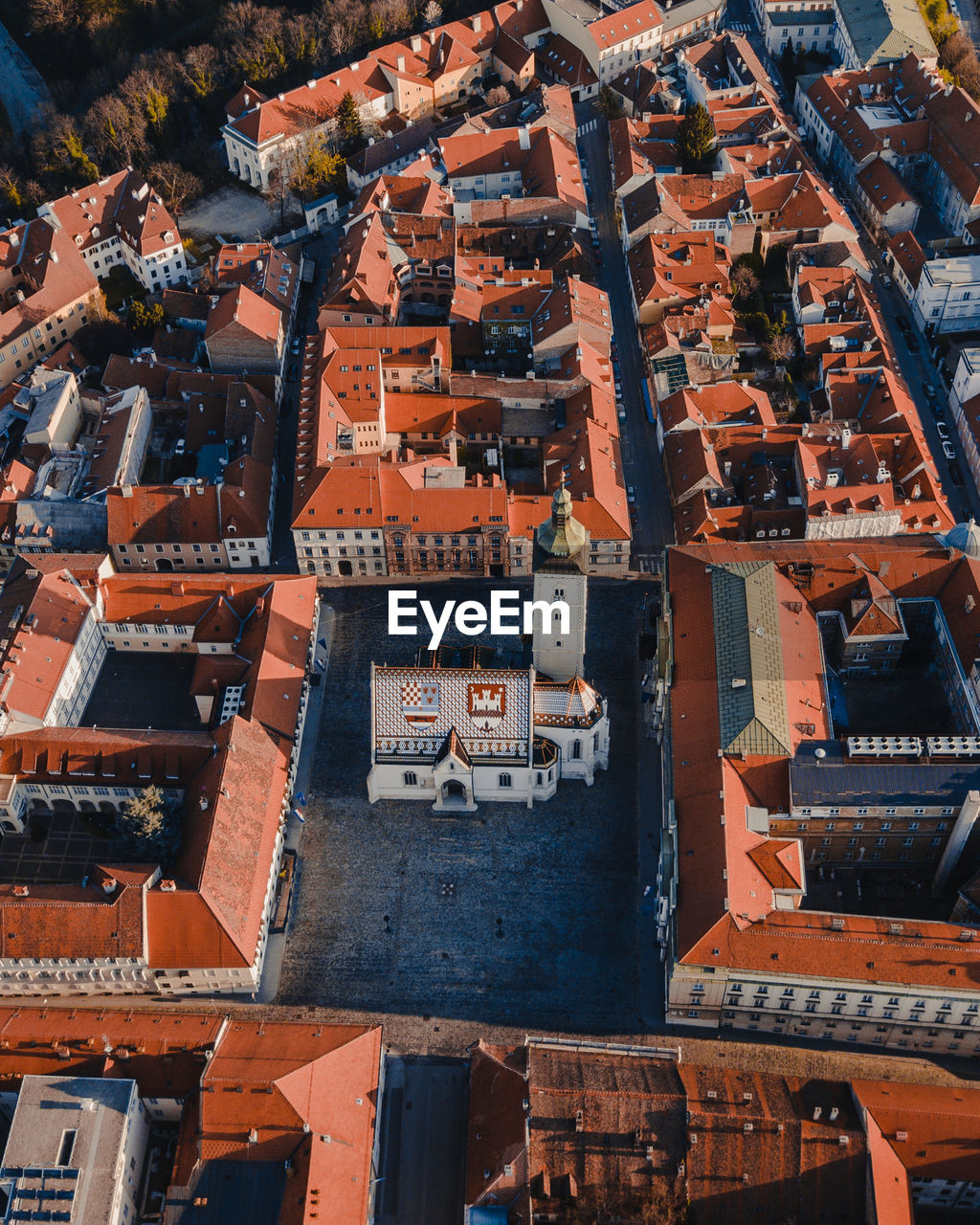 Aerial view of buildings in city