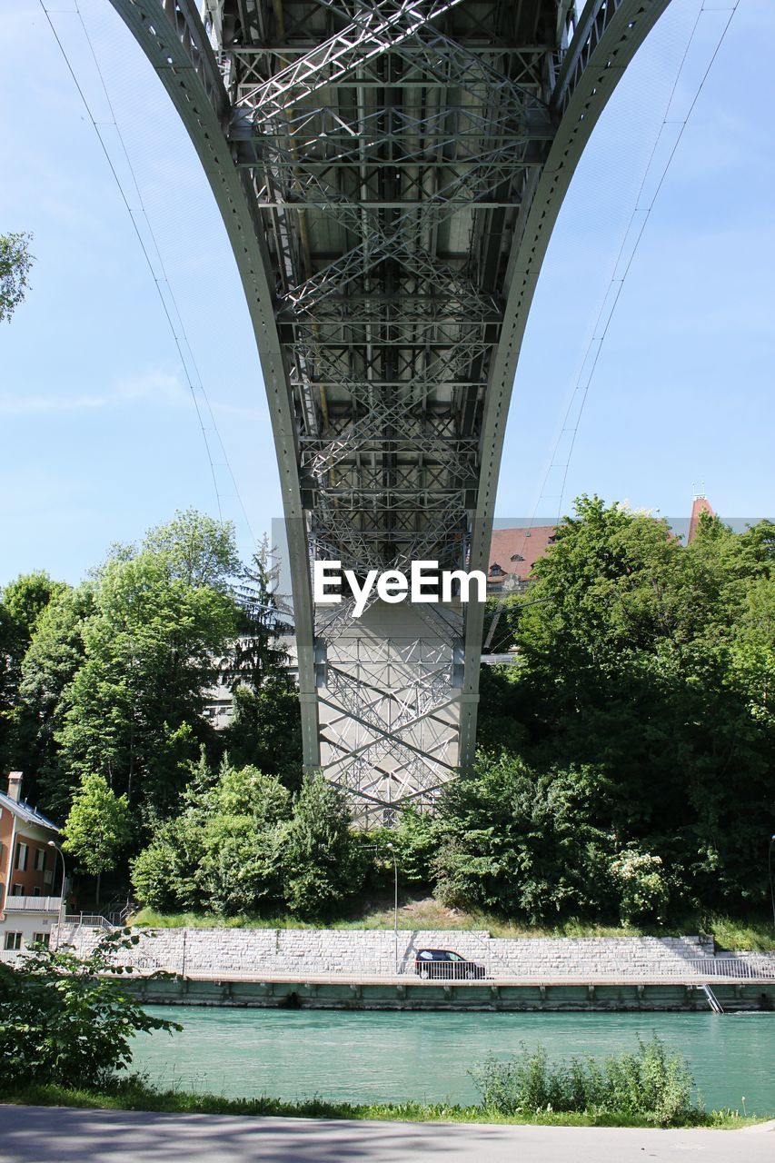 BRIDGE OVER RIVER AGAINST TREES