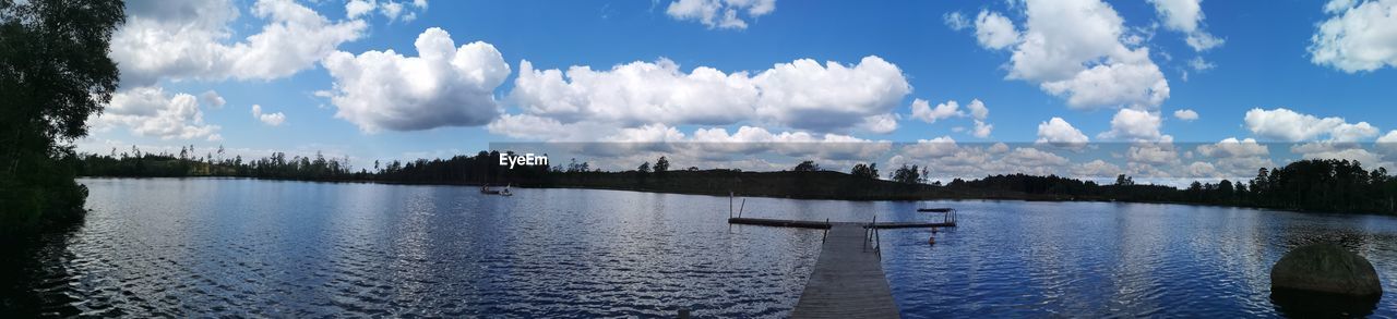 Panoramic view of lake against sky