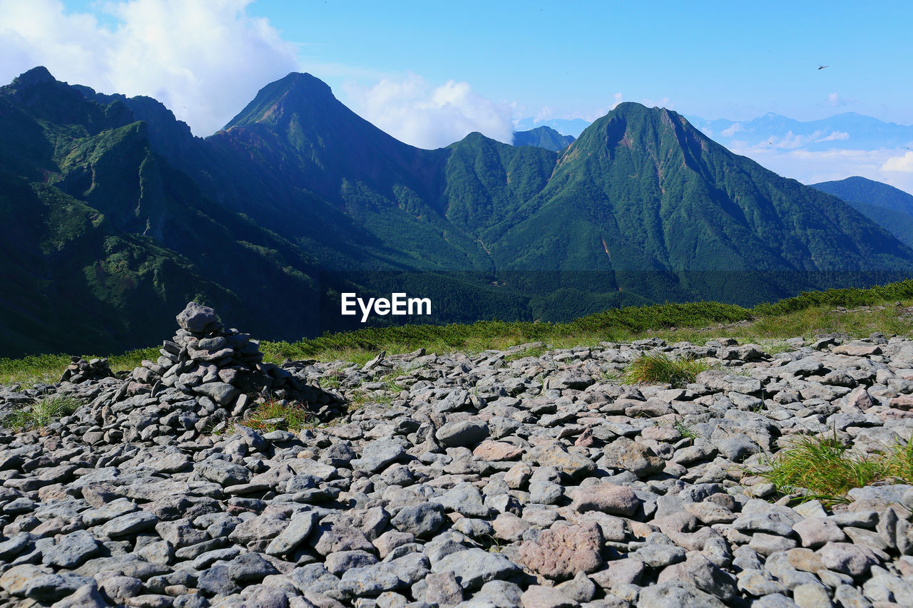 Scenic view of mountains against sky