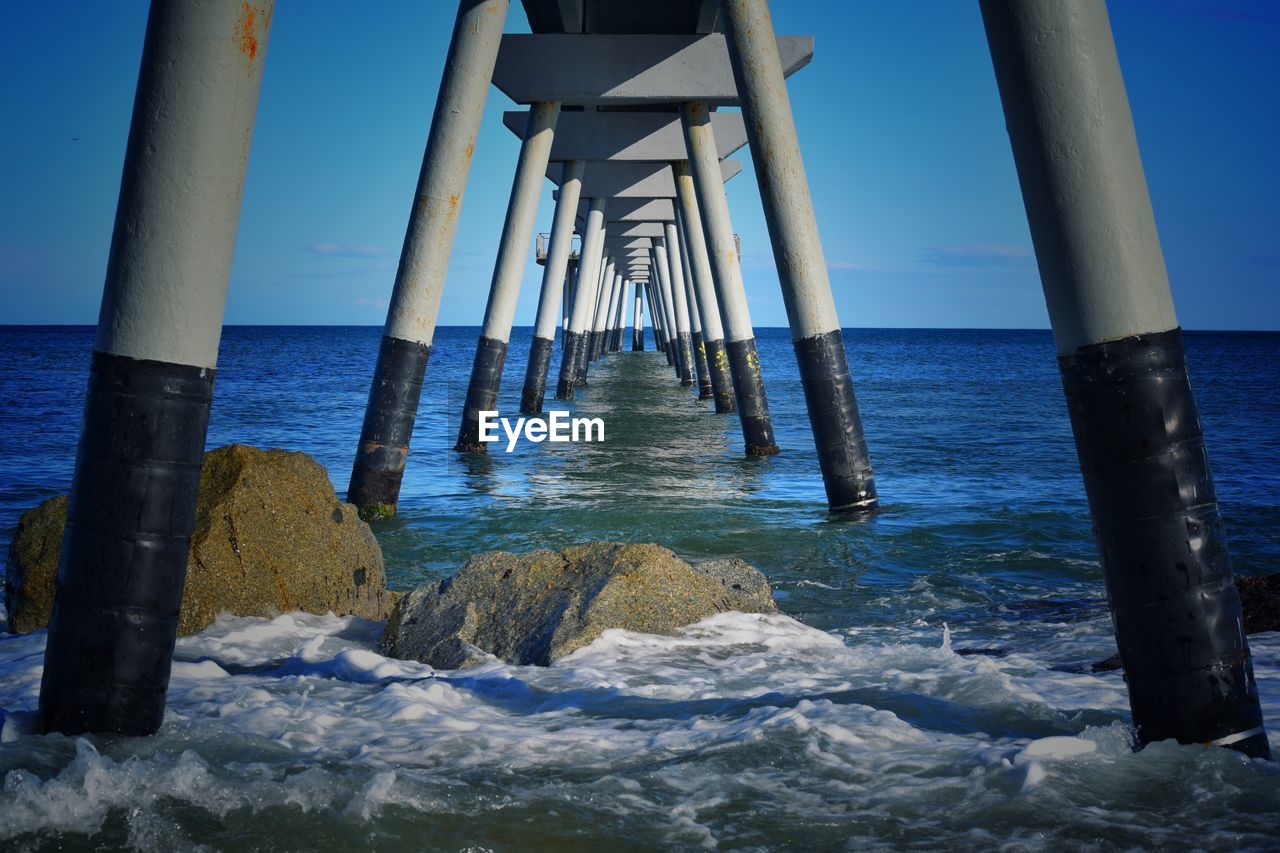 VIEW OF PIER ON SEA AGAINST SKY