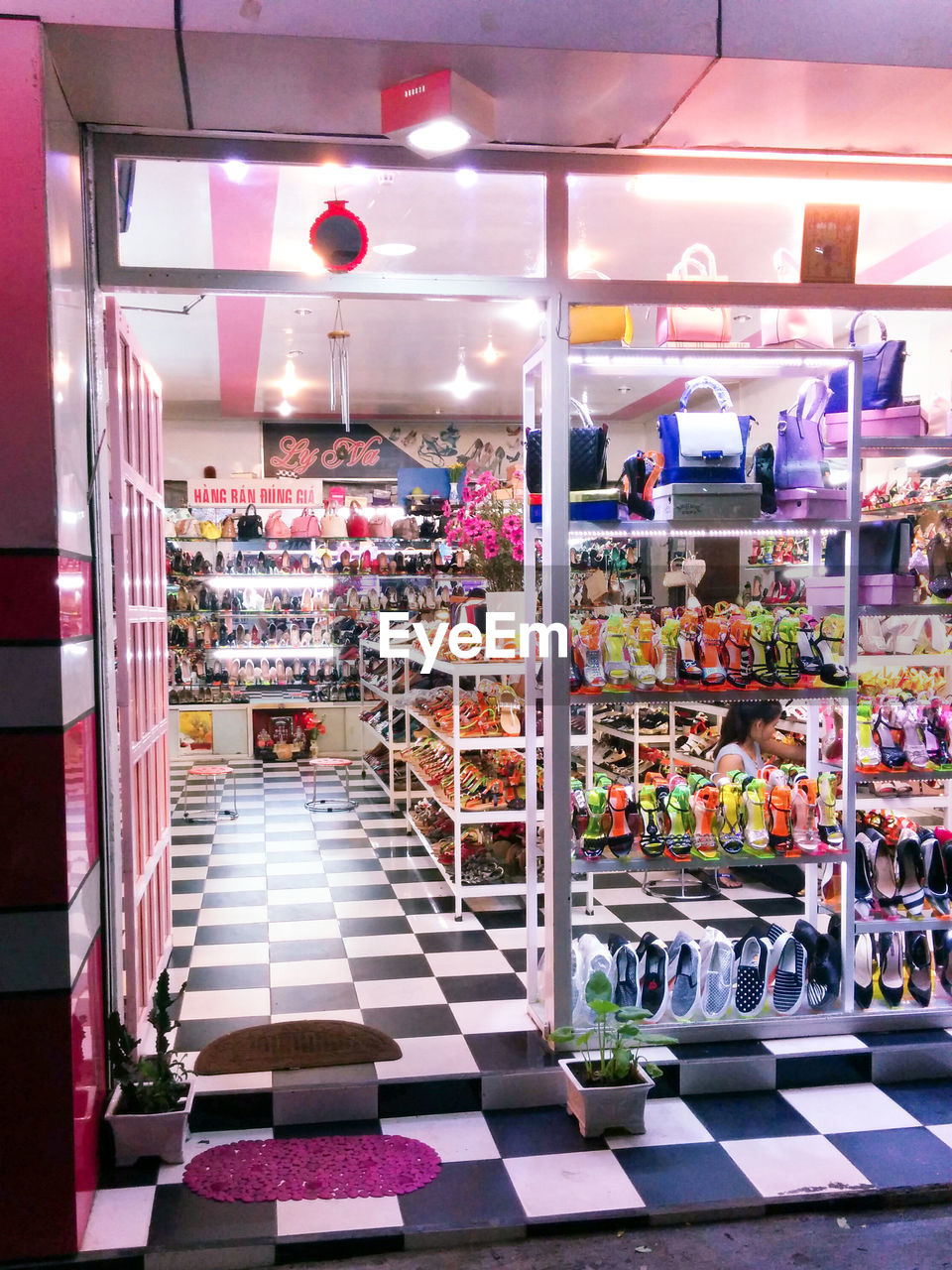 Shoes on display at store