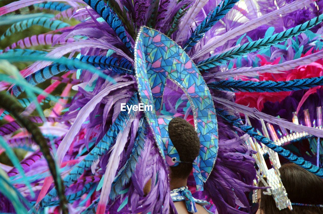 Full frame shot of multi colored feathers in carnival costumes