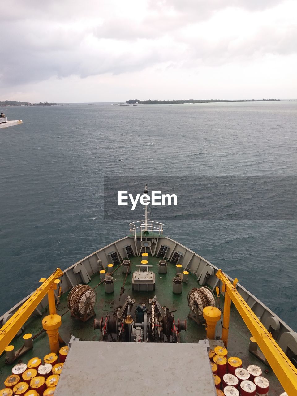 High angle view of boats in sea