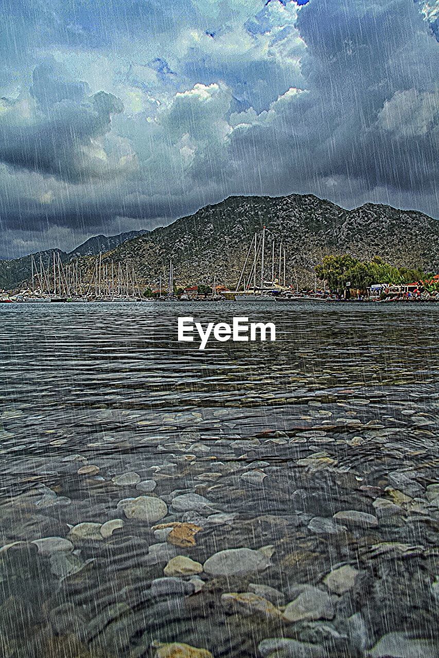 VIEW OF SEA AGAINST CLOUDY SKY