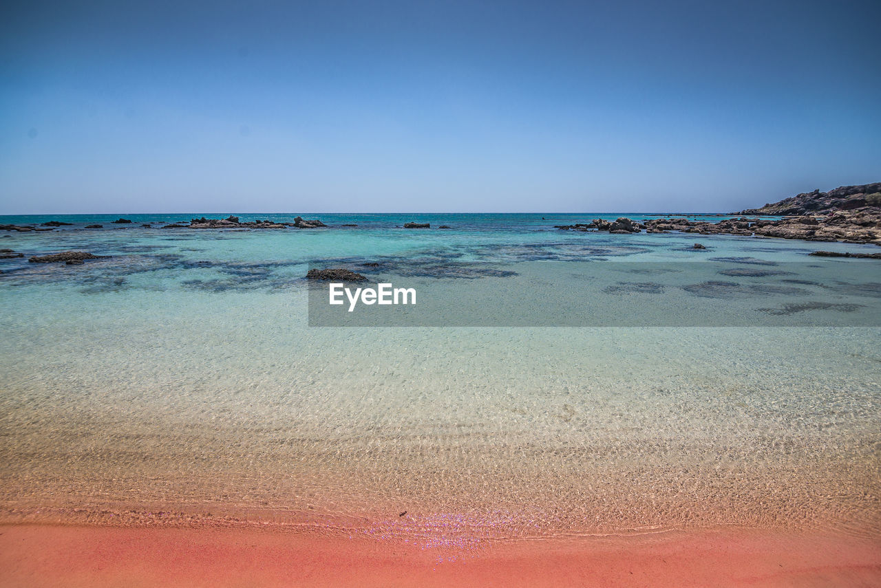 SCENIC VIEW OF BEACH AGAINST CLEAR SKY