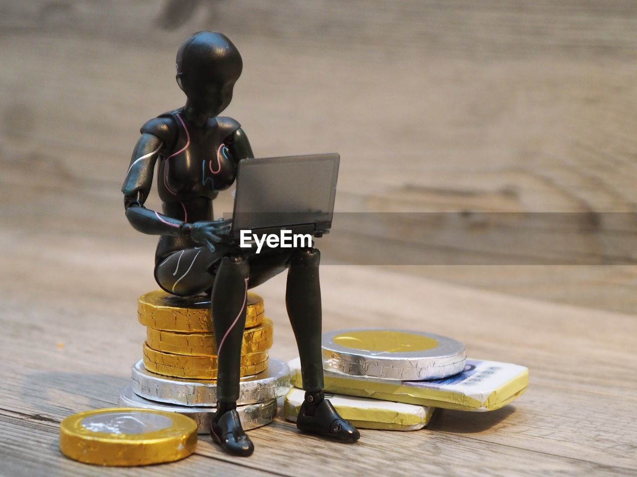 Close-up of money on table