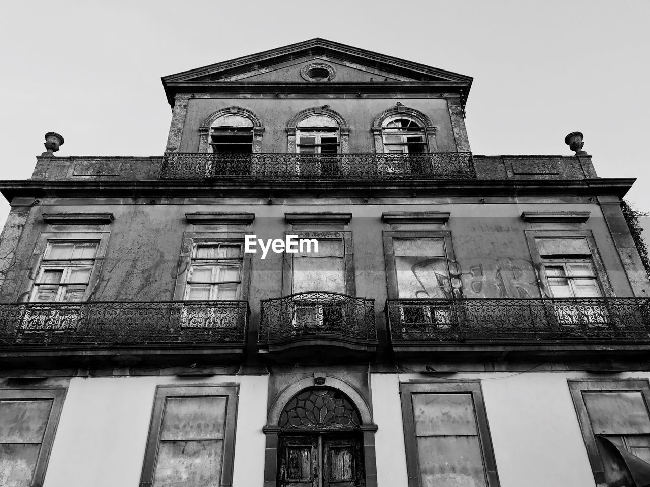 Low angle view of building against clear sky