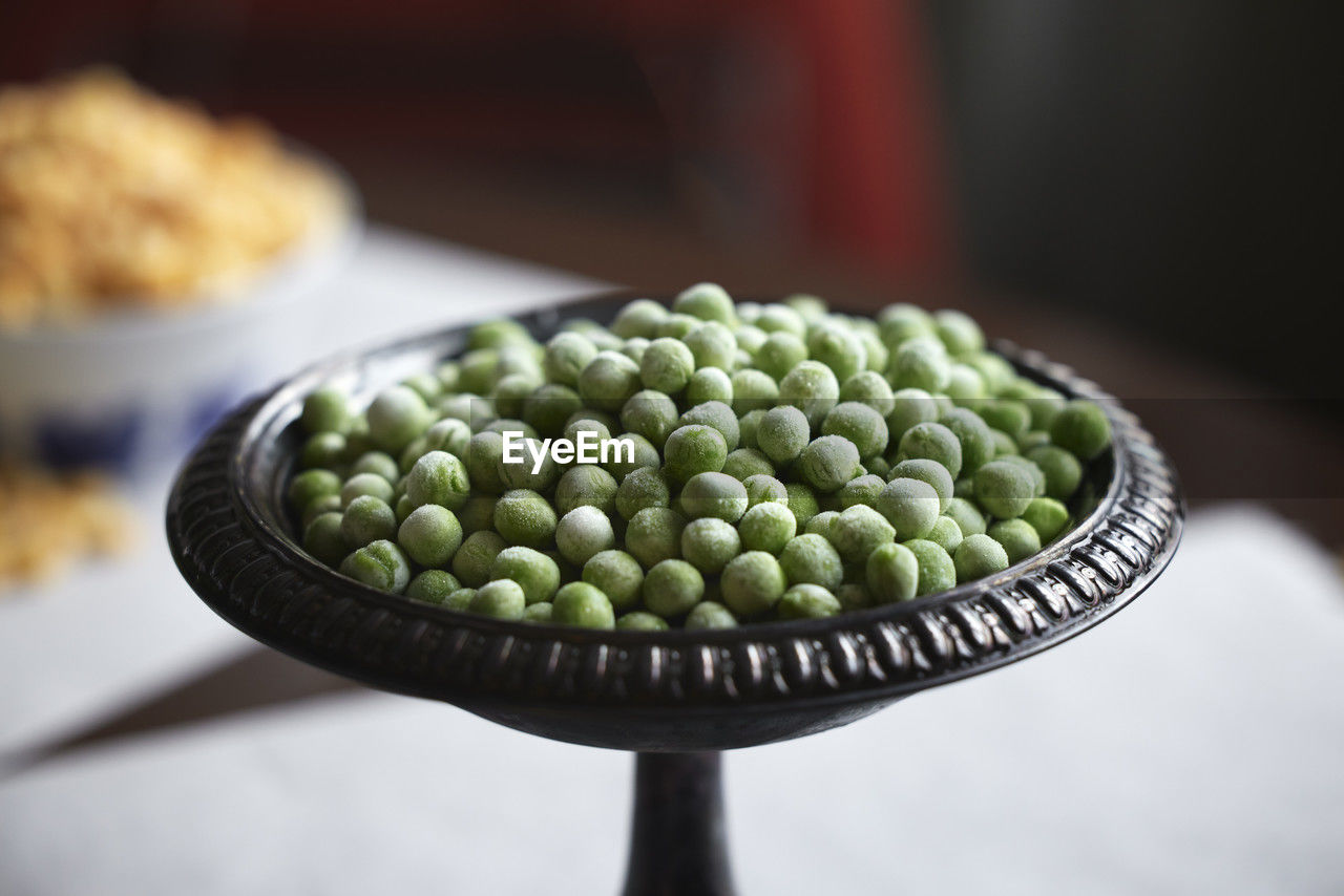 Close-up of peas in chalice
