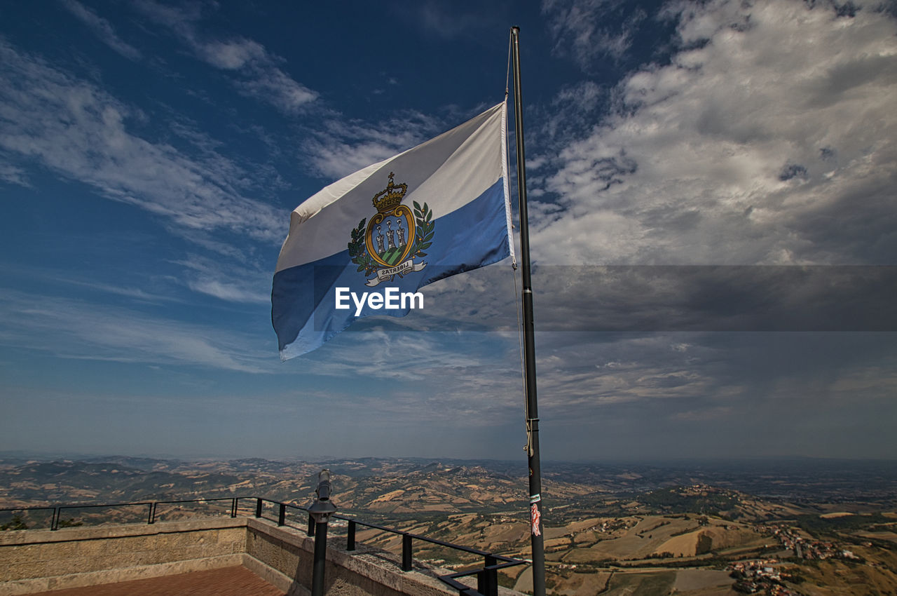 LOW ANGLE VIEW OF FLAGS AGAINST SKY