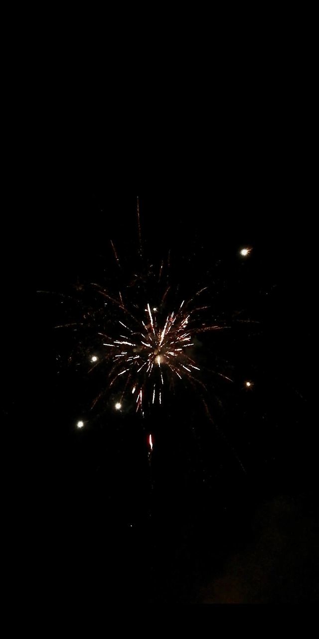 LOW ANGLE VIEW OF FIREWORK DISPLAY IN SKY AT NIGHT