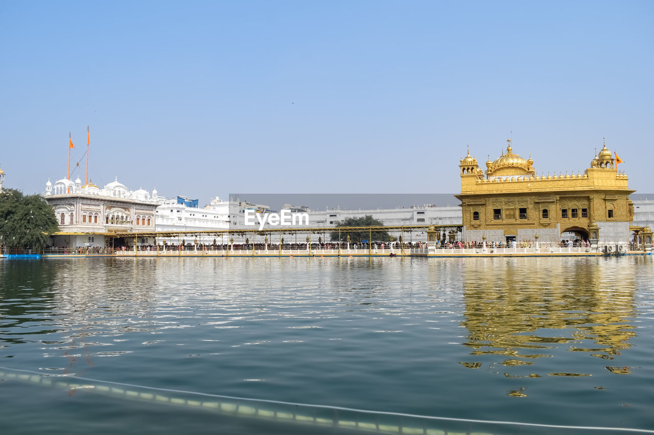 Beautiful view of golden temple 
 - harmandir sahib in amritsar, punjab, india, famous indian sikh