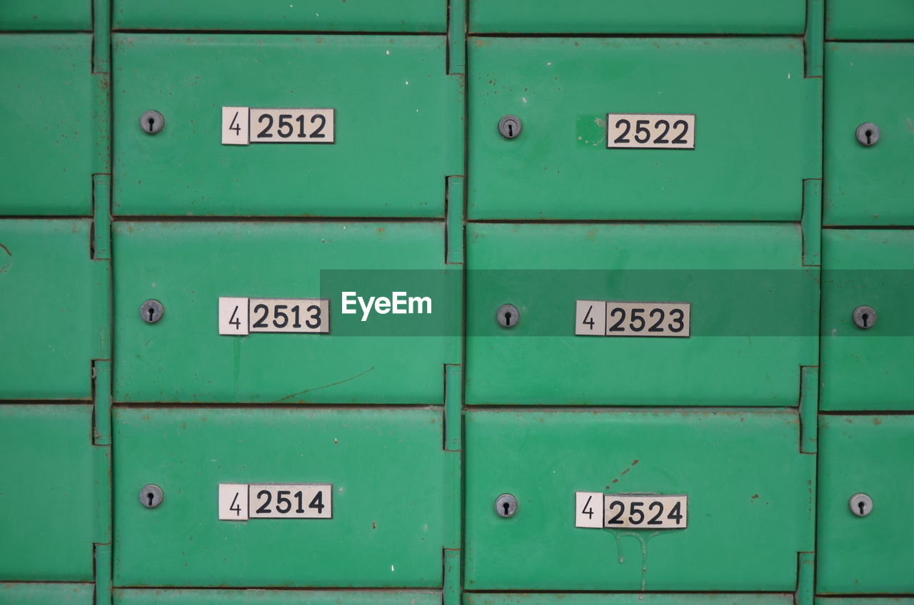 Full frame shot of closed lockers