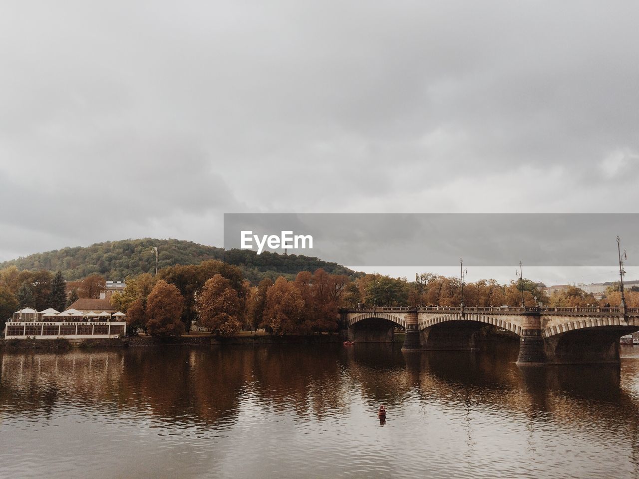 Bridge over river against sky