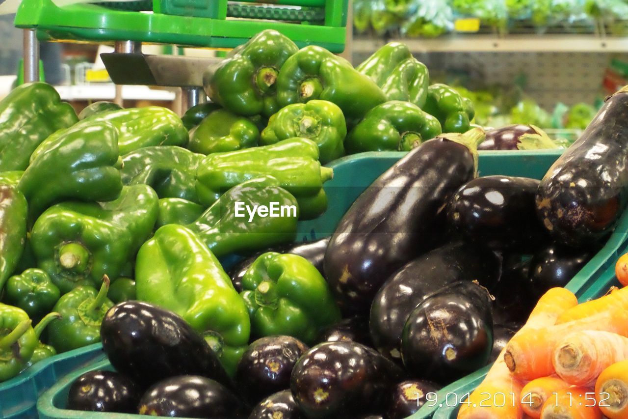 Vegetables for sale in market stall