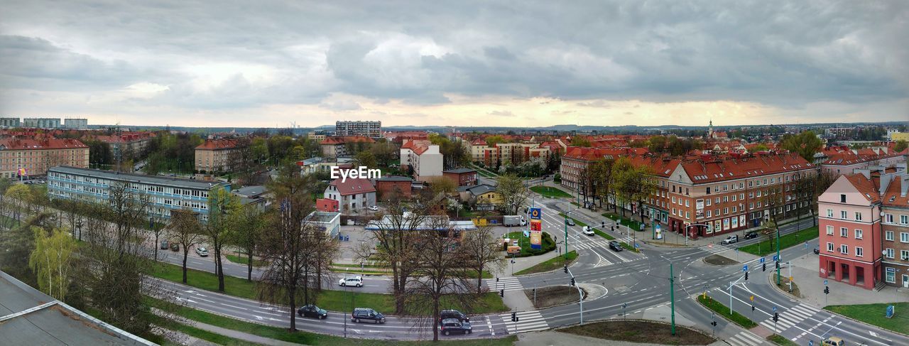 Panoramic view of cityscape against sky