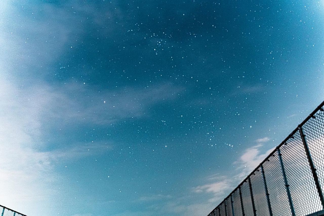 sky, star, space, astronomy, night, nature, low angle view, architecture, science, cloud, galaxy, star field, built structure, blue, space and astronomy, no people, beauty in nature, scenics - nature, infinity, outdoors, bridge, constellation, environment