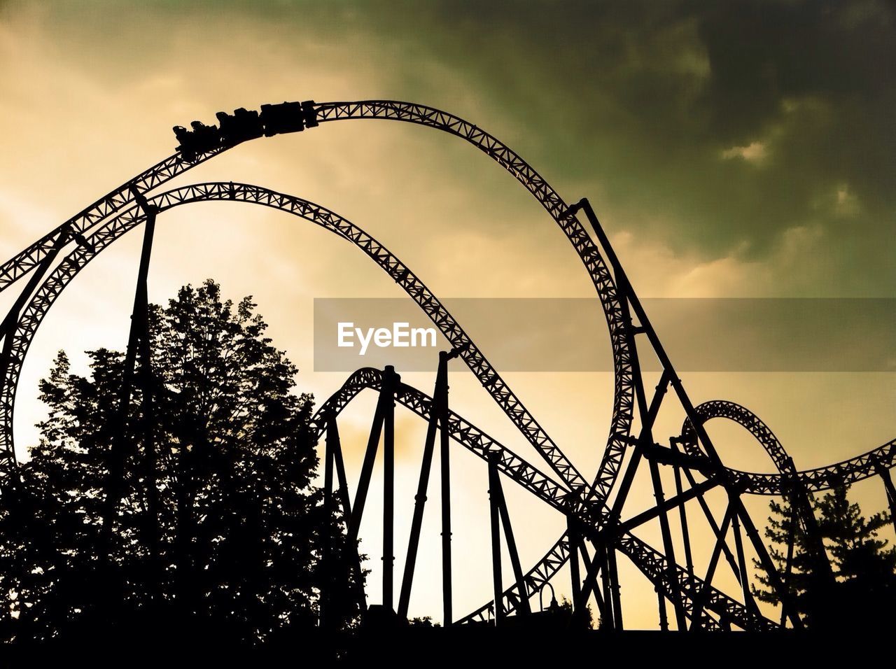 Rollercoaster at sunset